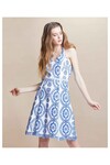 Serpil Lady White - Blue Dress 28073