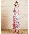 Serpil Lady Ecru - Fuchsia Dress 32414