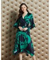 Serpil Lady Black - Green Dress 35122