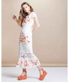 Serpil Lady Ecru - Coral Dress 28067
