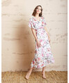 Serpil Lady Ecru - Pink Dress 32393