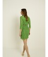 Dantel Astarlı Truvakar Kol Yeşil Mini Elbise 27956
