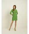 Dantel Astarlı Truvakar Kol Yeşil Mini Elbise 27956