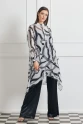 Judge Collar Patterned Long Sleeve Tunic