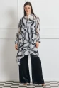 Judge Collar Patterned Long Sleeve Tunic