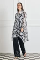 Judge Collar Patterned Long Sleeve Tunic