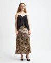 Leopard Patterned Camel Long Elegant Skirt 39372